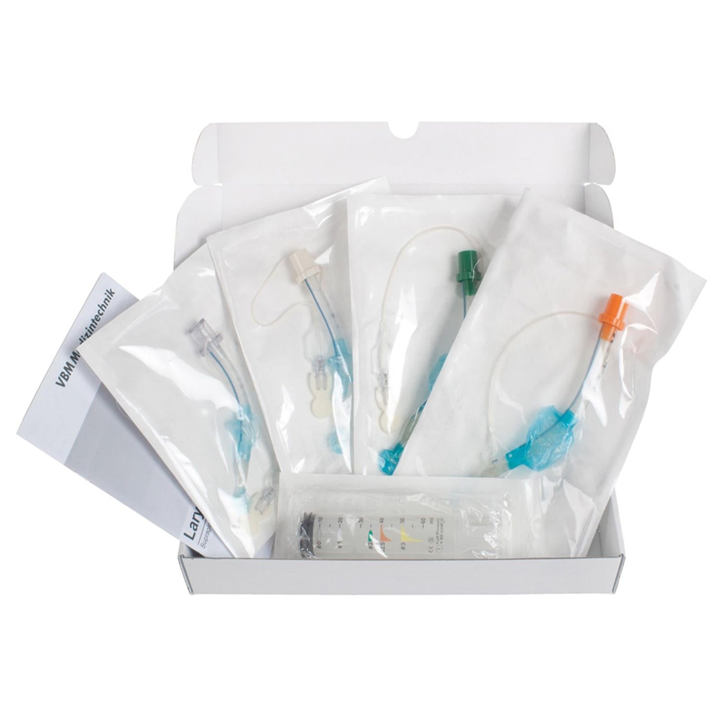 VBM Larynxtubus-Set Larynx-Tubus mit farbcodierter Spritze und Beißblock
