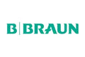 B. Braun Logo in Türkis auf weißem Hintergrund mit fetter, stilisierter Schrift.
