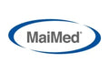 MaiMed-Logo mit blauem Oval und stilisiertem Text.